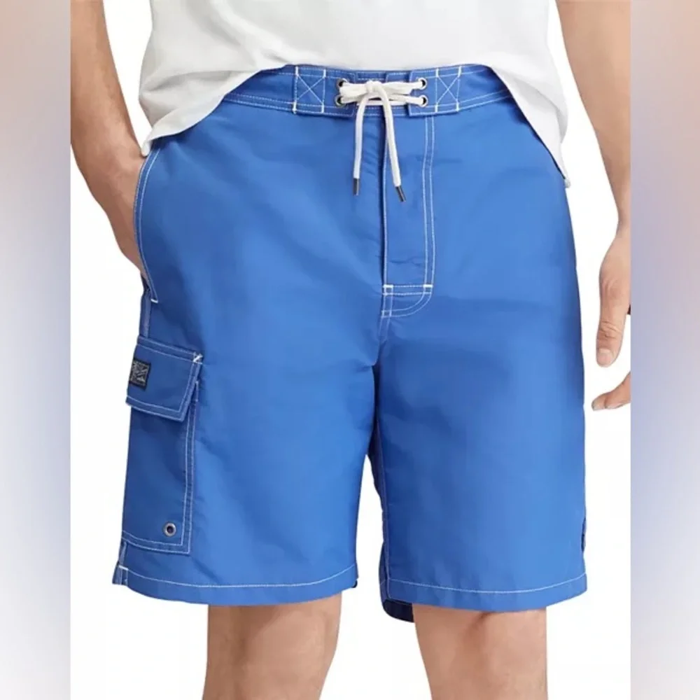 NWT Polo by Ralph Lauren 8-1/2-Inch Kailua Classic-Fit Blue Swim Trunks Sz XXL
